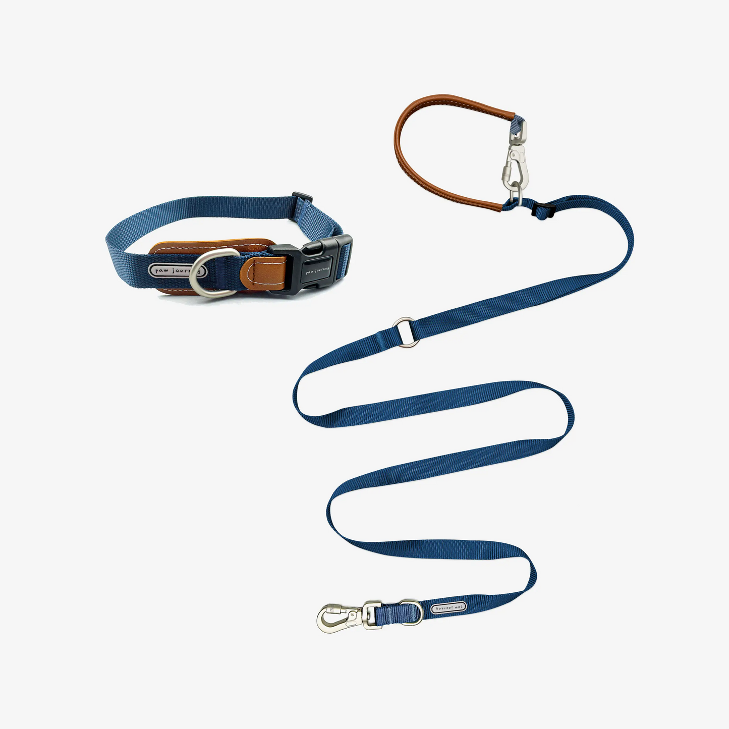 Leather-Stitched Dog Collar & Leash Kit